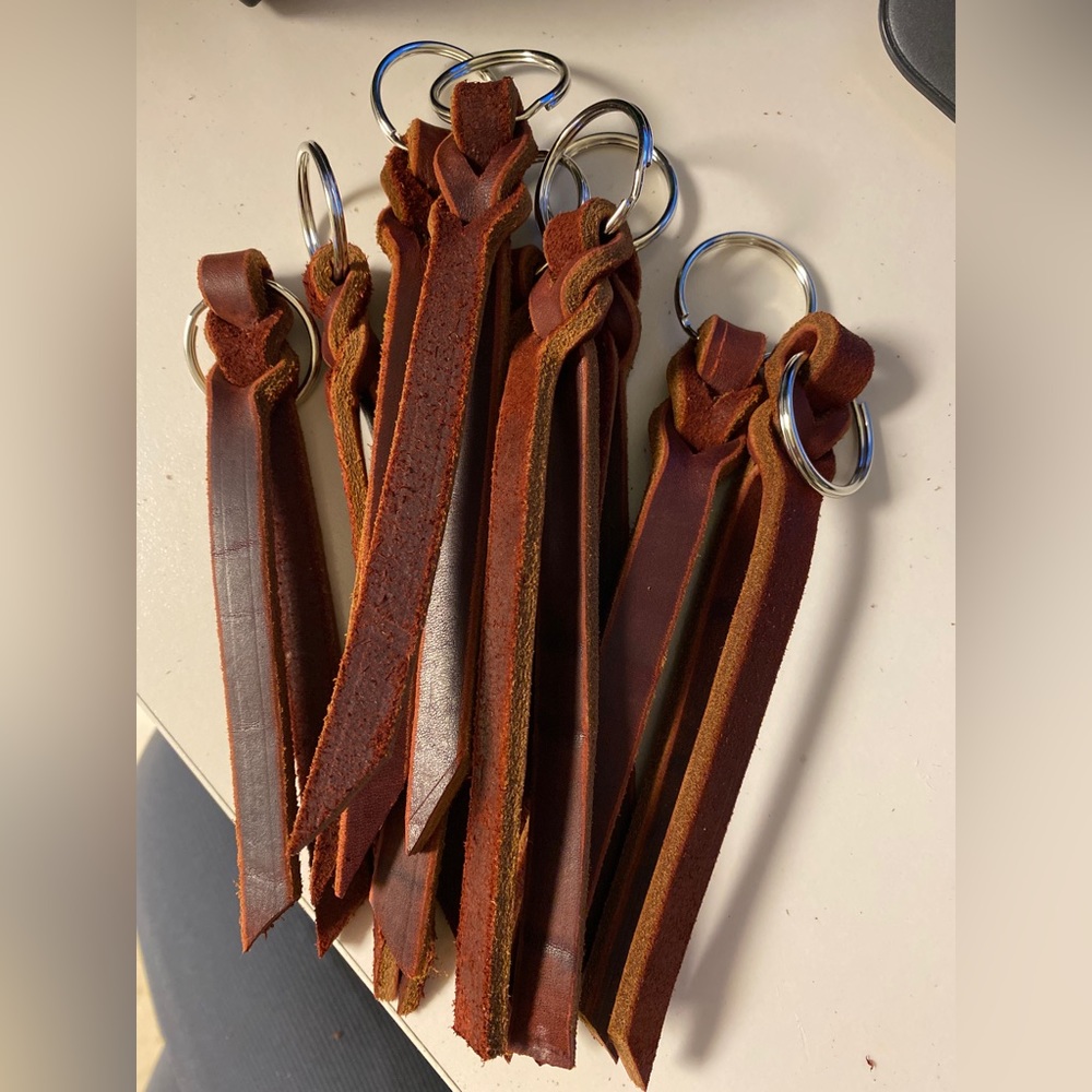 Handmade real leather keychain